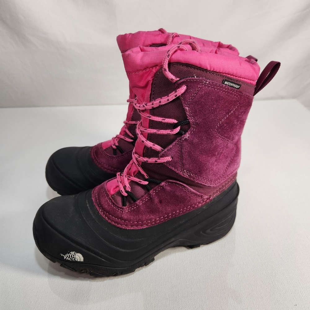 The North Face Waterproof Snow Boots Thermafelt Liners Pink‎ Size 3 Youth Boots